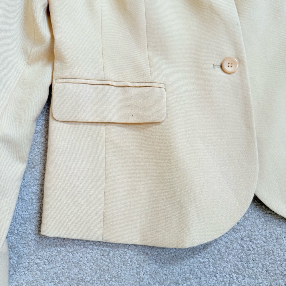Vintage Pendleton Peak Lapel Butter Yellow Blazer Suit Jacket Size 8 Petite Wool - Picture 5 of 8